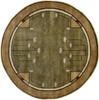 Ginkgo Sage Hand Knotted Wool Area Rug PC-21B – Round Shot