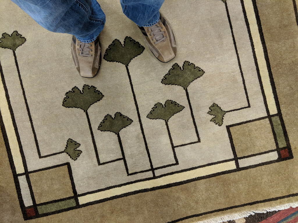 Ginkgo Oatmeal Hand-Knotted Wool Rug PC-21A –  View from Overhead to Ginkgo