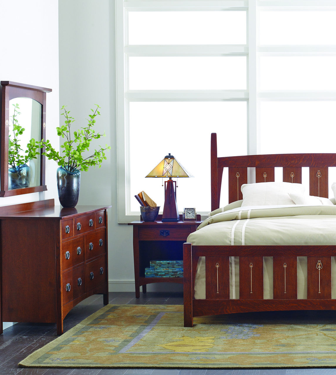 Harvey Ellis Mirror with Inlay by Stickley