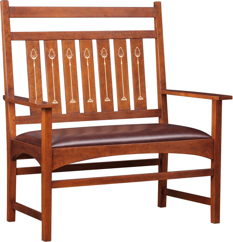 Harvey Ellis Settee, with Inlay by Stickley