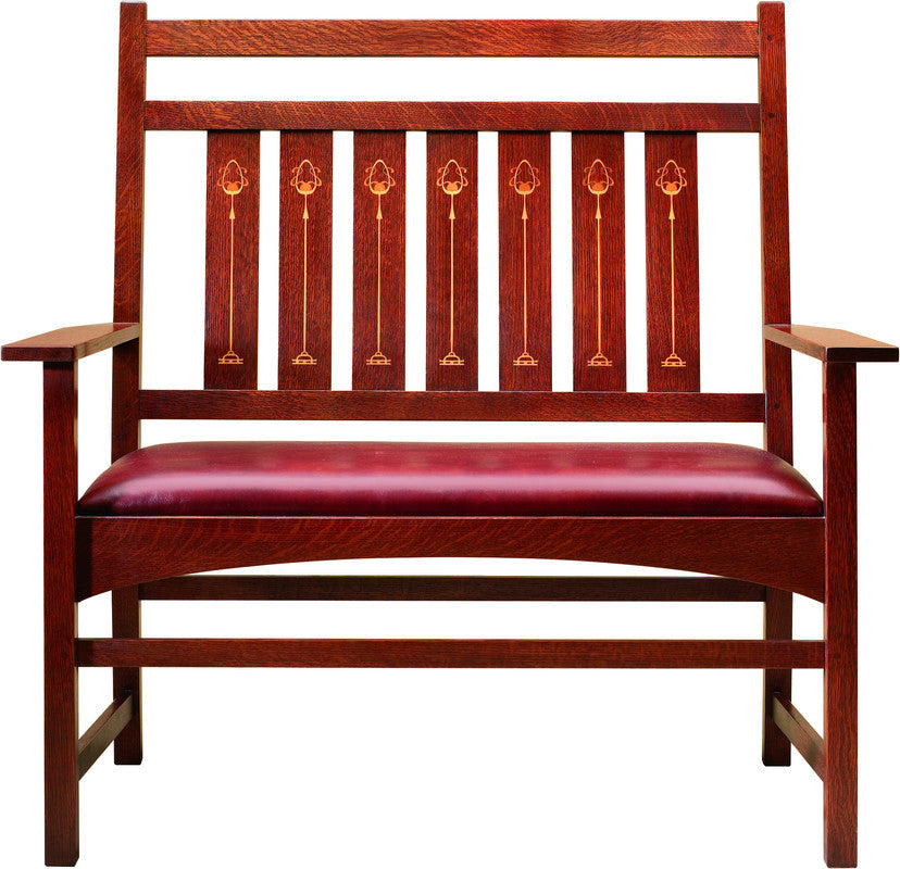 Harvey Ellis Settee, with Inlay by Stickley