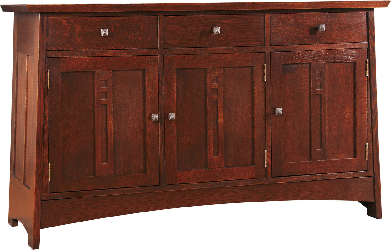 Highlands Buffet and sideboard with three drawers and three doors in oak. 