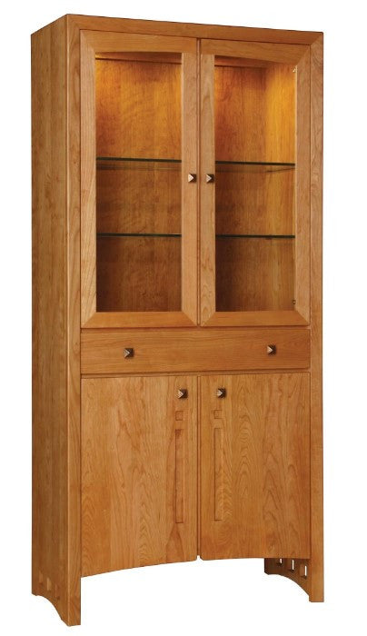 Wooden cabinet with glass doors, Highlands Display Cabinet by stickley. 