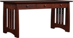Wooden desk with two drawers on a white background