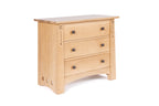 Wooden dresser with three drawers. Highlands Three-Drawer Nightstand by Stickley.