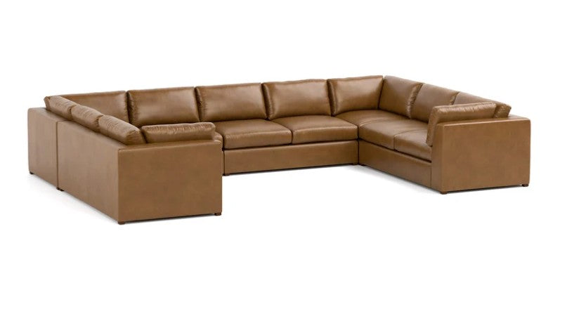 Holland Leather U-Shape Sectional 