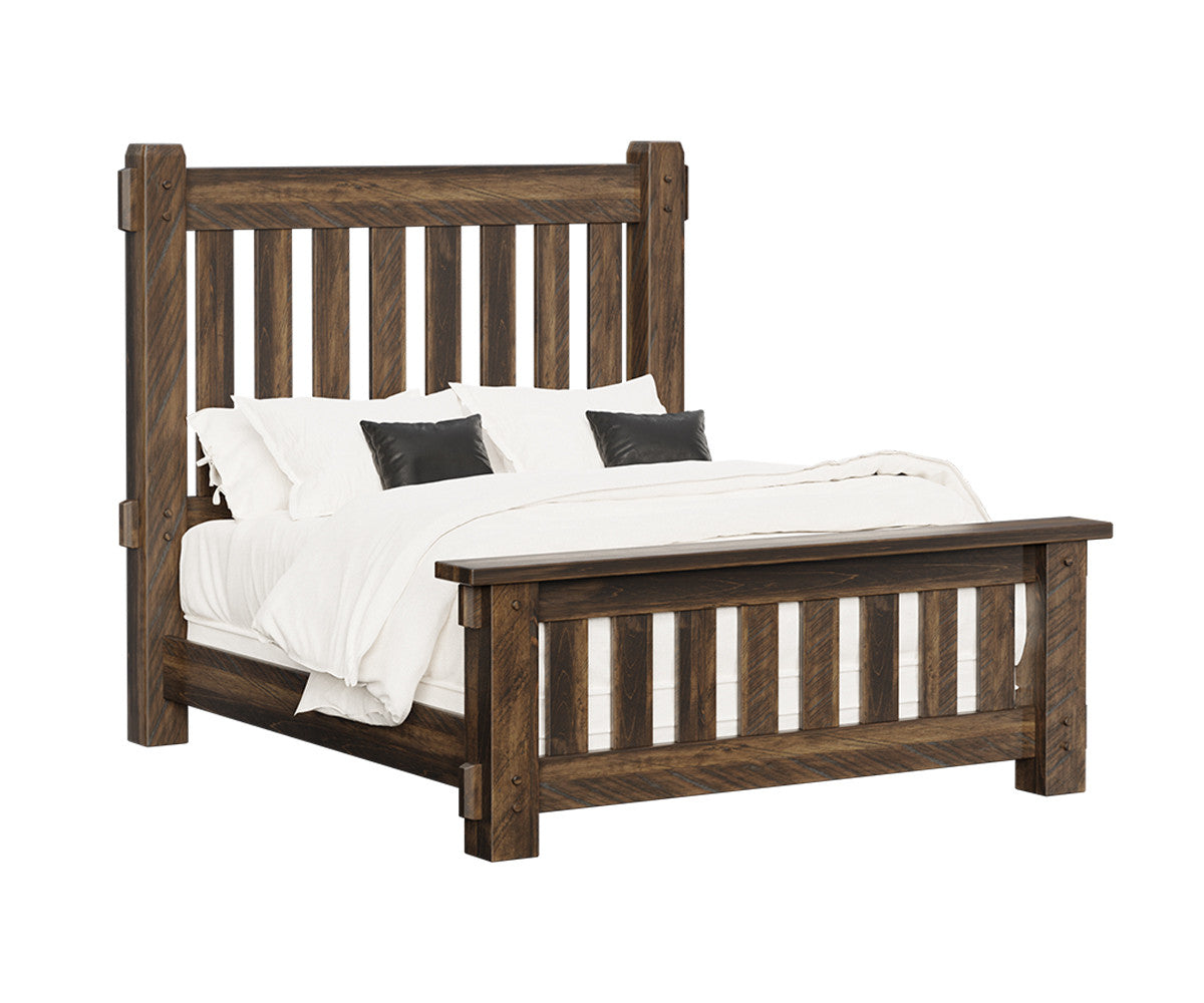 Houston Rough Sawn Brown Maple Bed