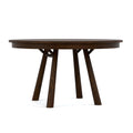 Wooden round table on a white background