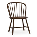 Wooden chair with spindle back design on a white background