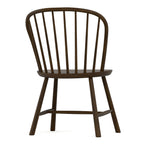 Wooden chair with spindle back design on a white background