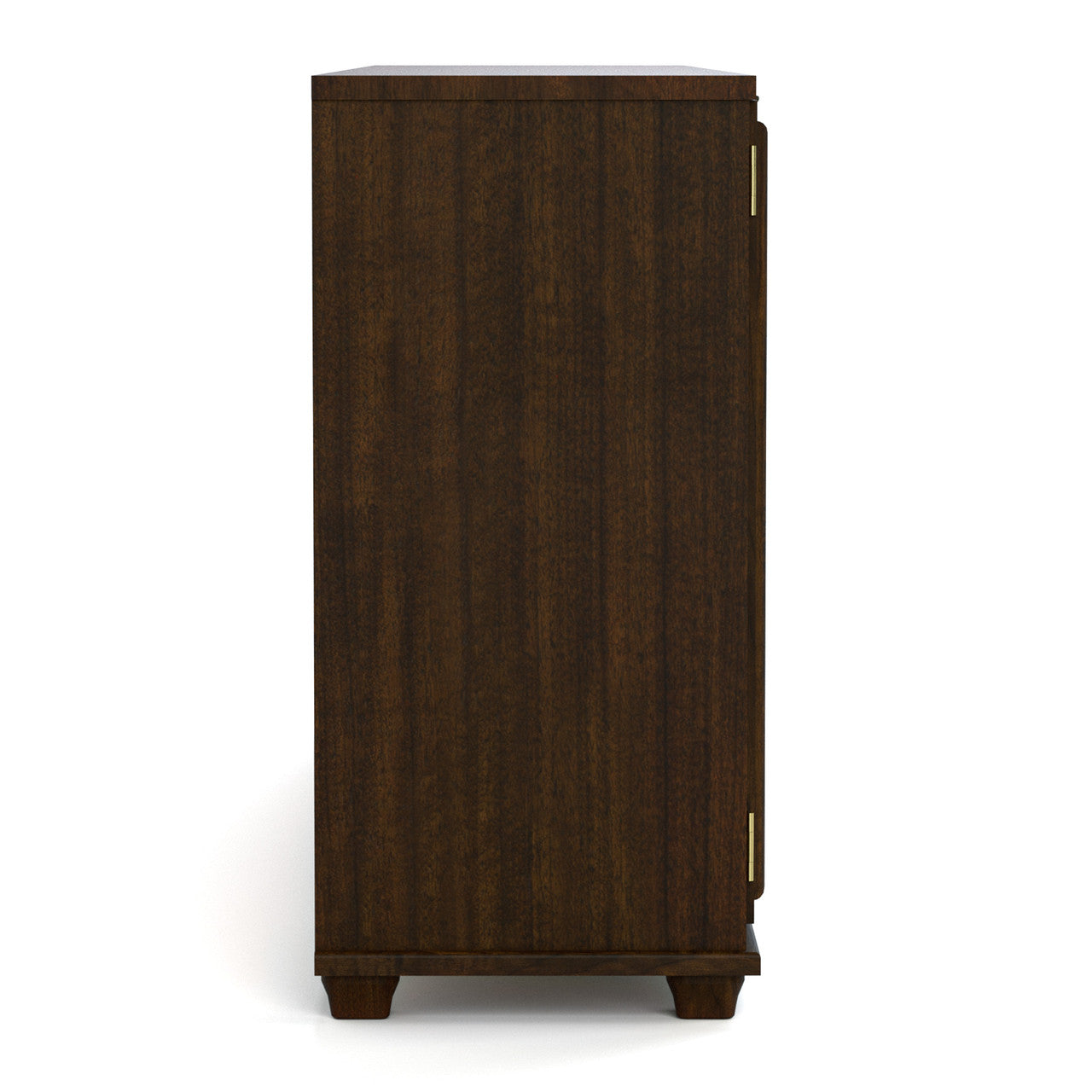 Wooden cabinet with a white top on a white background