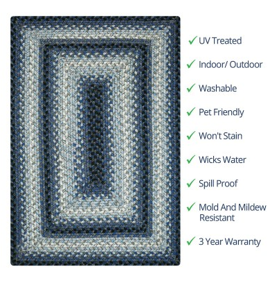 Juniper Blue Outdoor Braided Rug