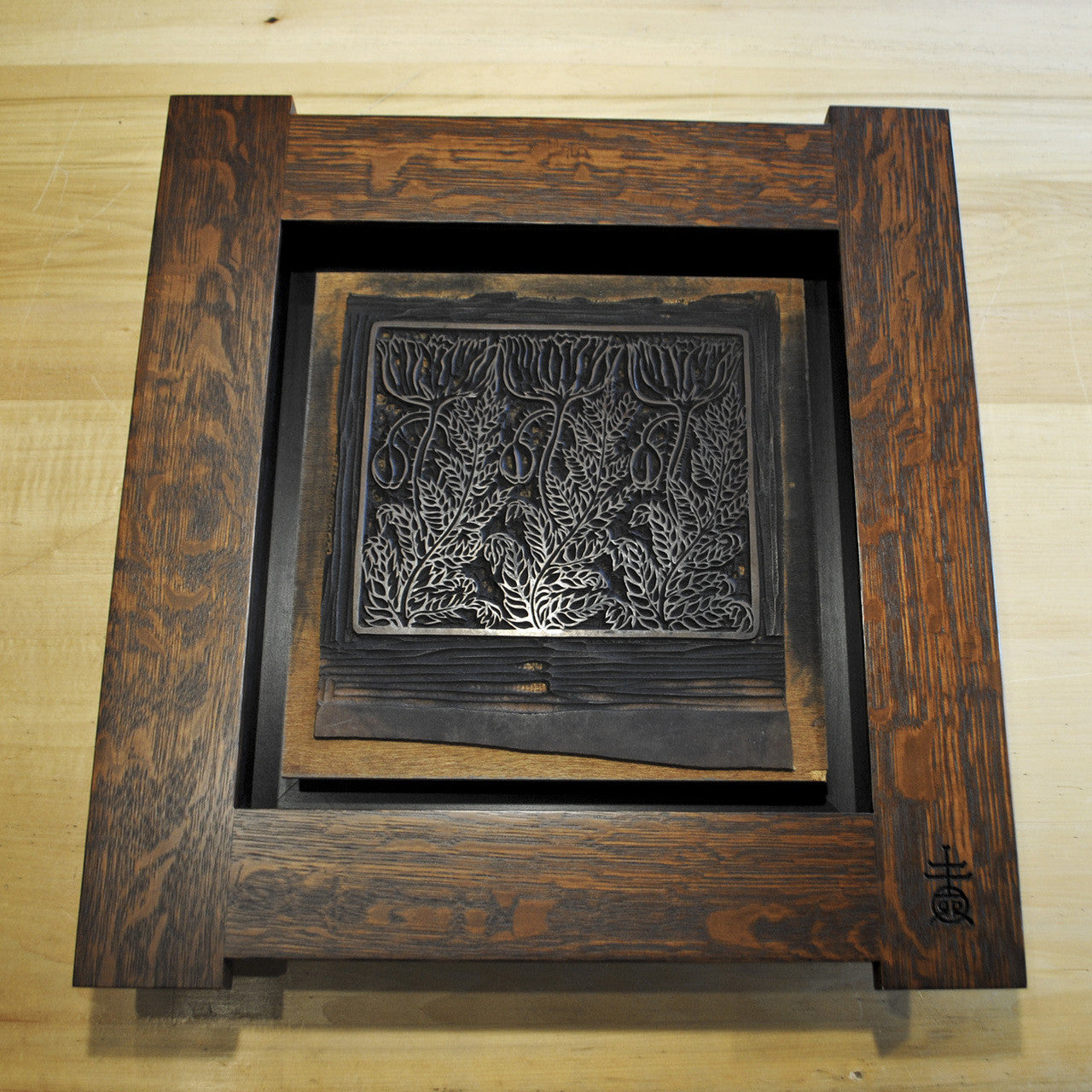 Poppies Original Proof in Dard Hunter Frame