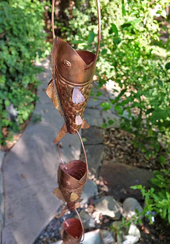 Koi Fish Copper Rain Chain