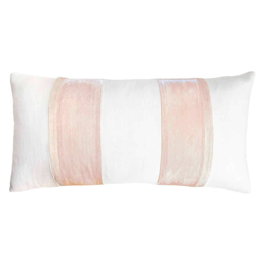 Blush Linen Stripe Oblong 12' x 24" Pillow