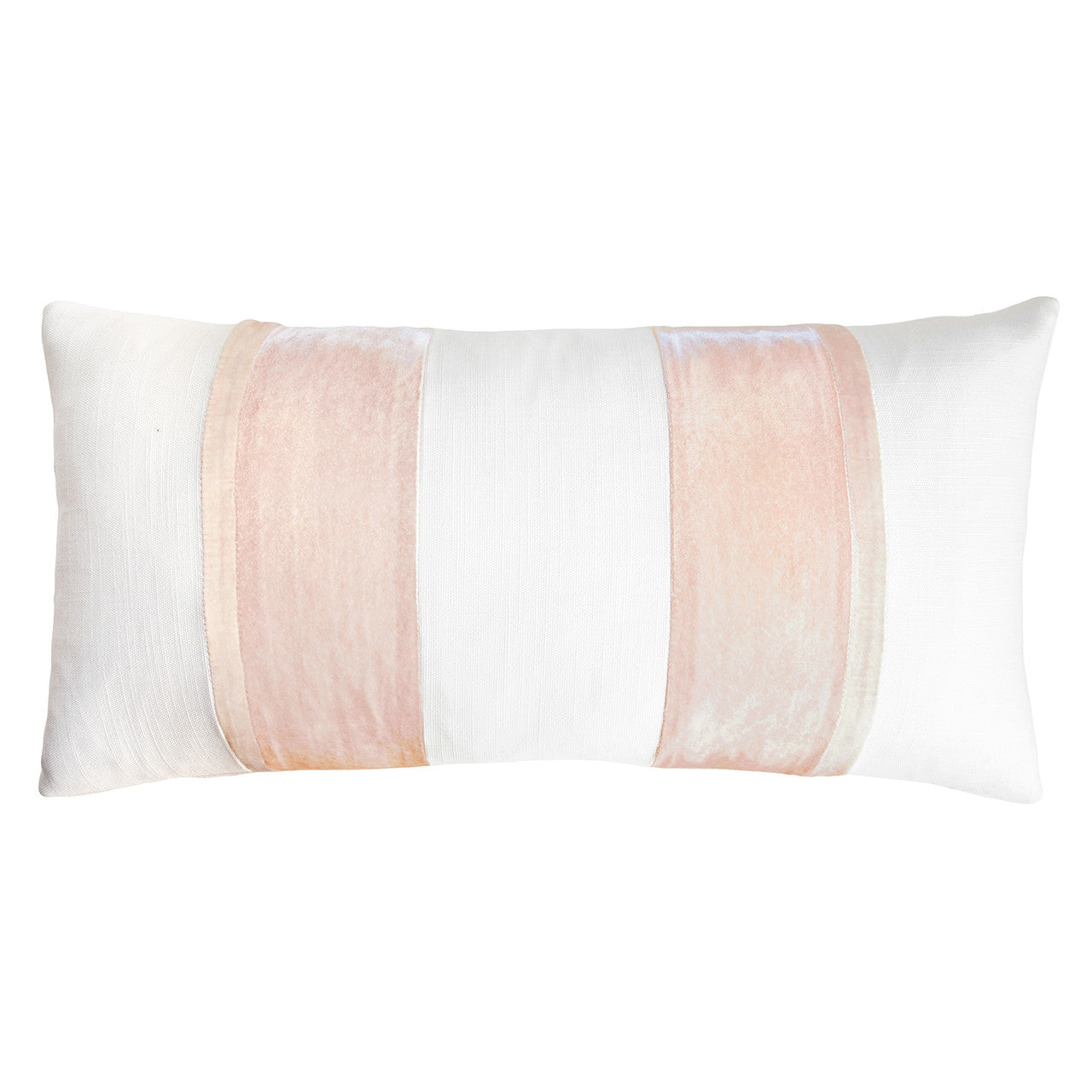 Blush Linen Stripe Oblong 12' x 24" Pillow
