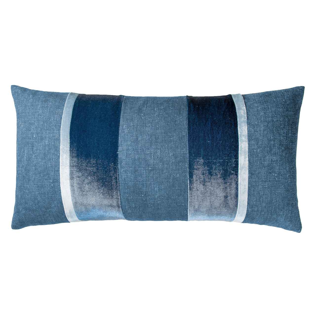 Denim Linen Stripe Oblong 12' x 24" Pillow