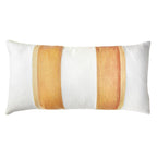 Gold Beige Linen Stripe Oblong 12' x 24" Pillow