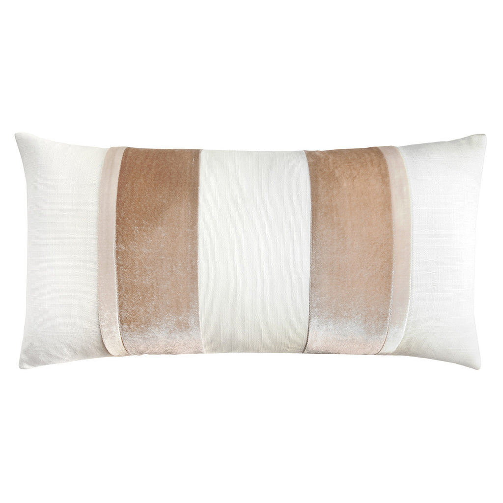 Latte Linen Stripe Oblong 12' x 24" Pillow