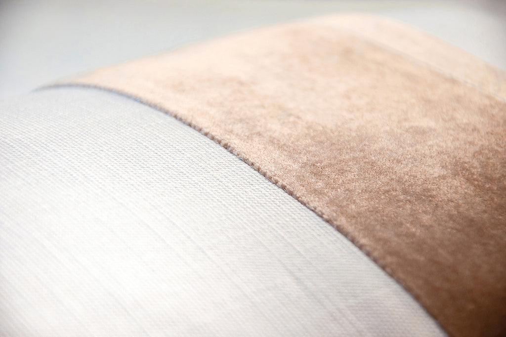 Latte Linen Stripe Oblong 12' x 24" Pillow
