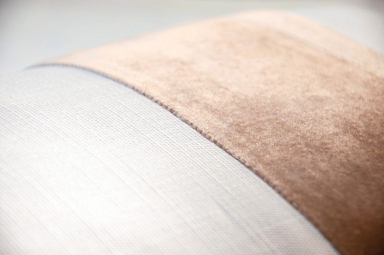 Latte Linen Stripe Oblong 12' x 24" Pillow