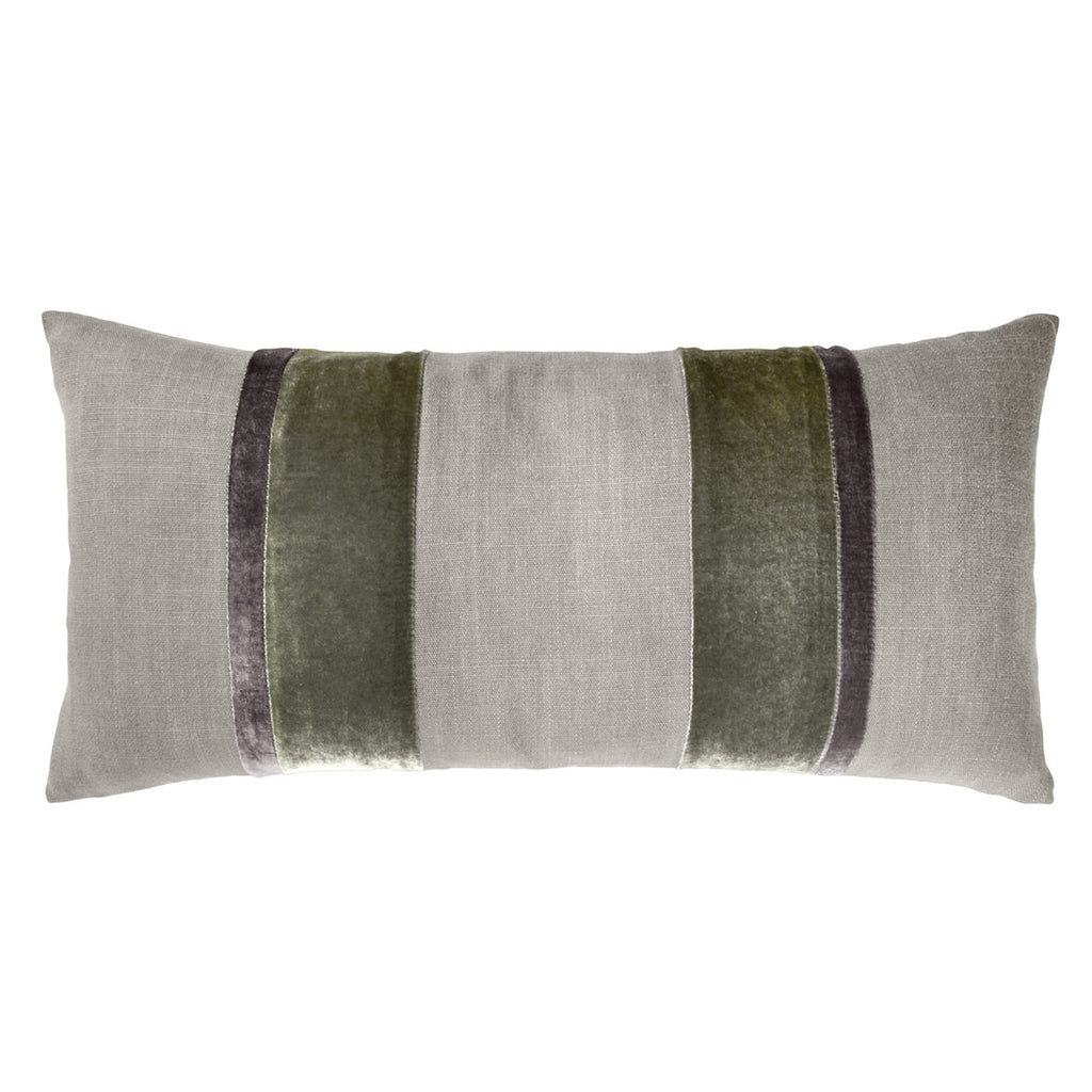 Oregano Linen Stripe Oblong 12' x 24" Pillow