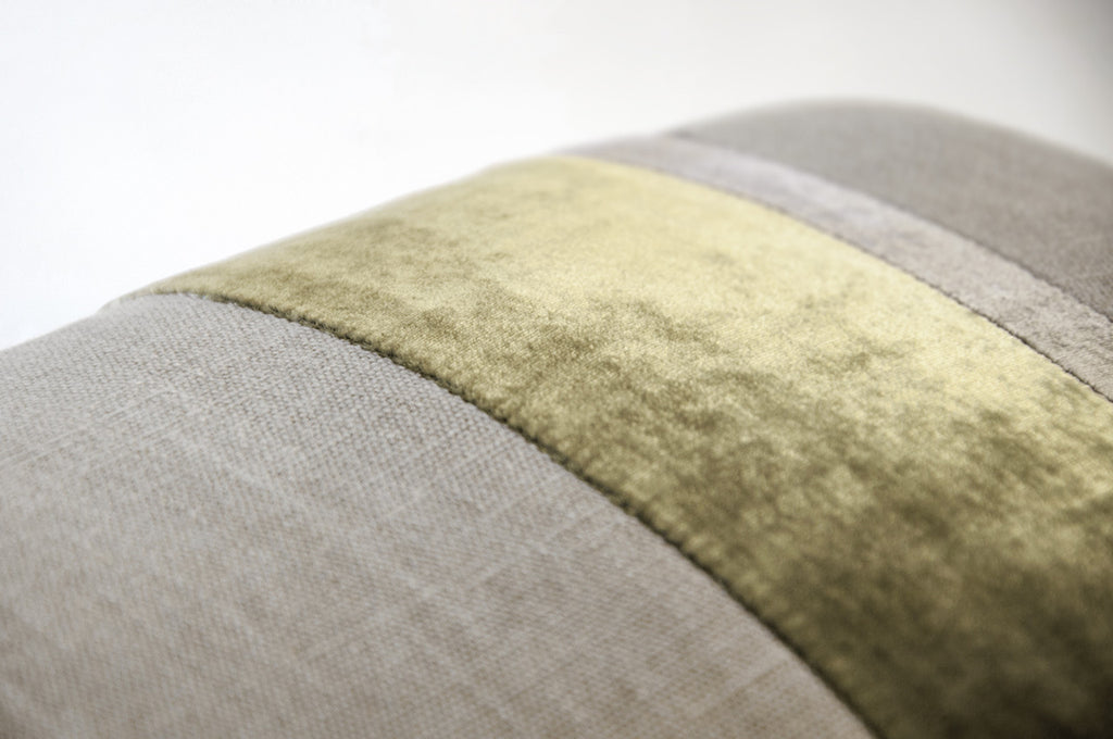 Oregano Linen Stripe Oblong 12' x 24" Pillow