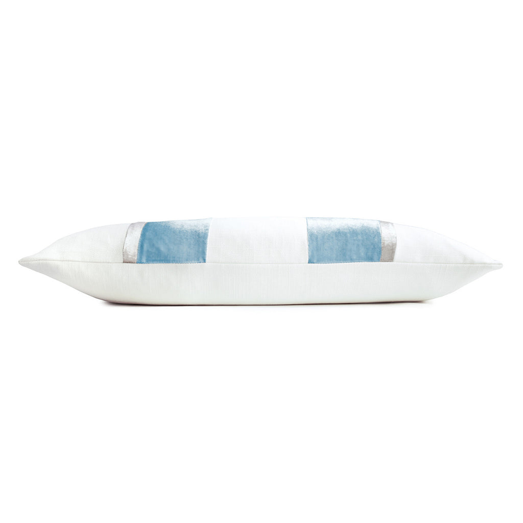 Robin's Egg Linen Stripe Oblong 12' x 24" Pillow
