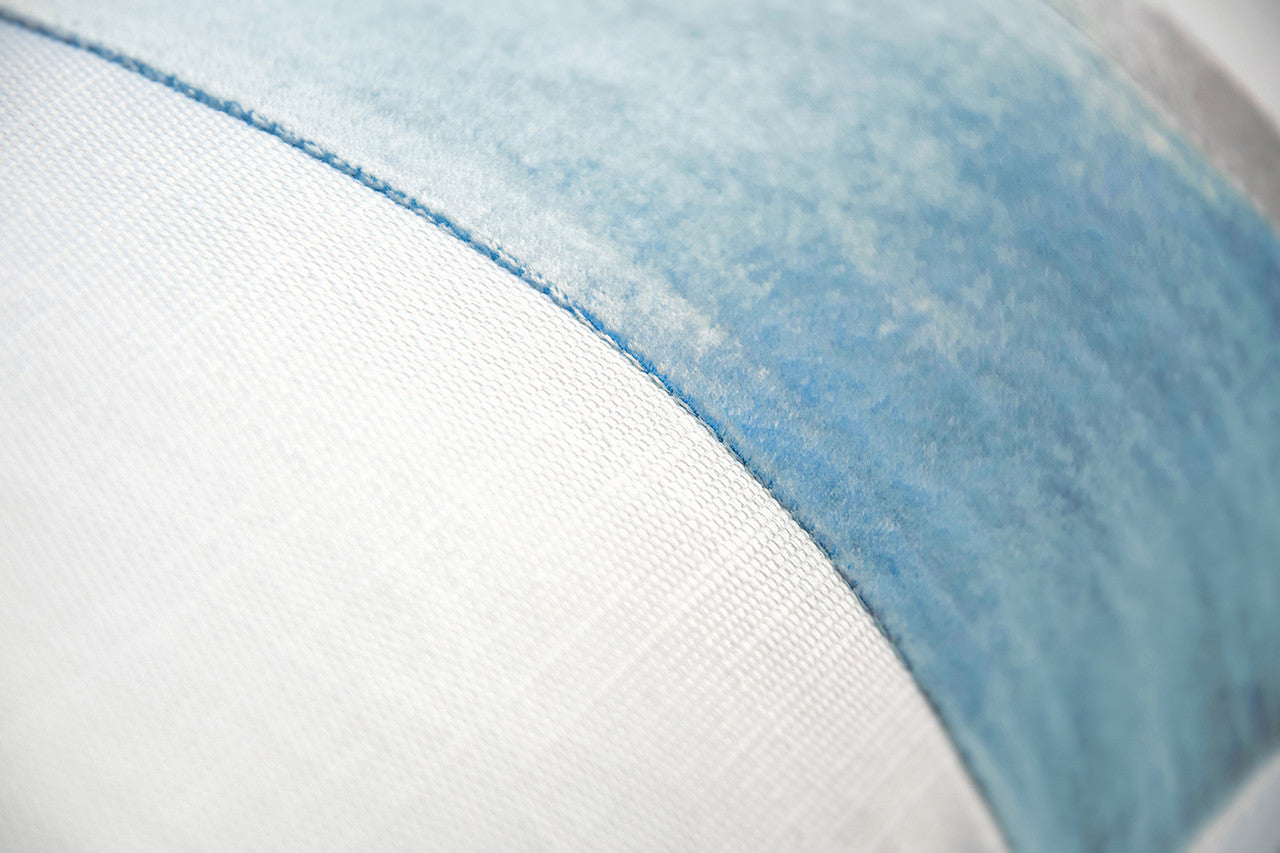 Robin's Egg Linen Stripe Oblong 12' x 24" Pillow