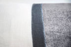 White Grey Linen Stripe Oblong 12' x 24" Pillow