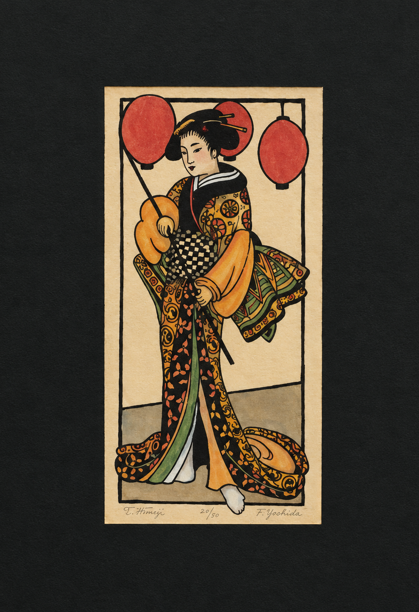 Girl with 3 Lanterns Print by Kathleen West