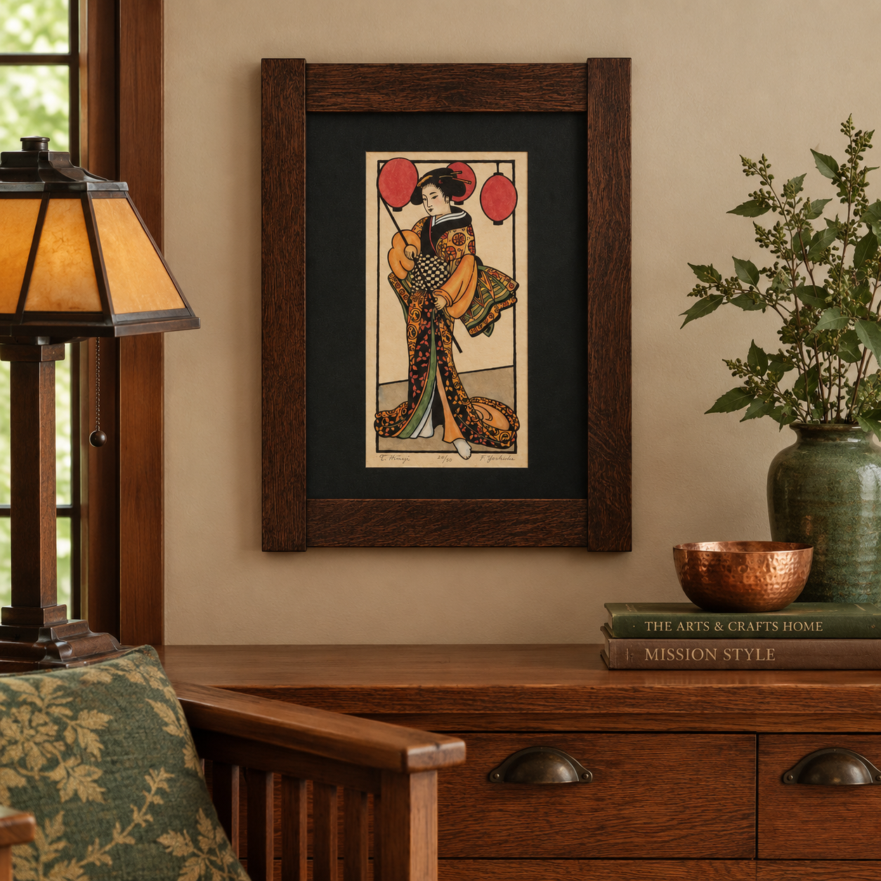 Girl with 3 Lanterns Print by Kathleen West