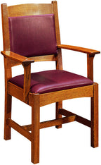 Wooden chair with purple cushions on a white background