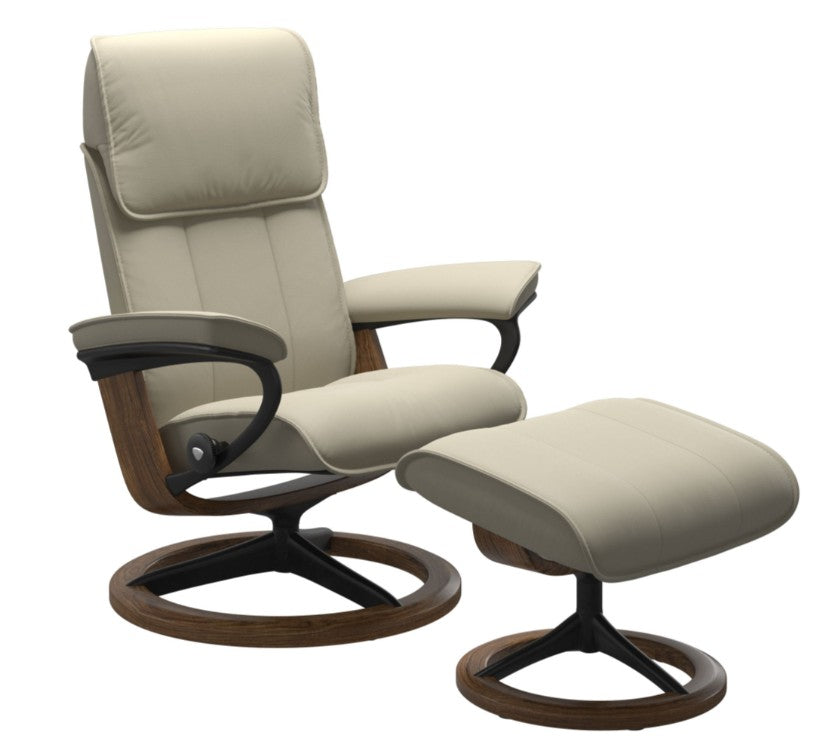 Stressless Admiral Signature Base Chair and Ottoman