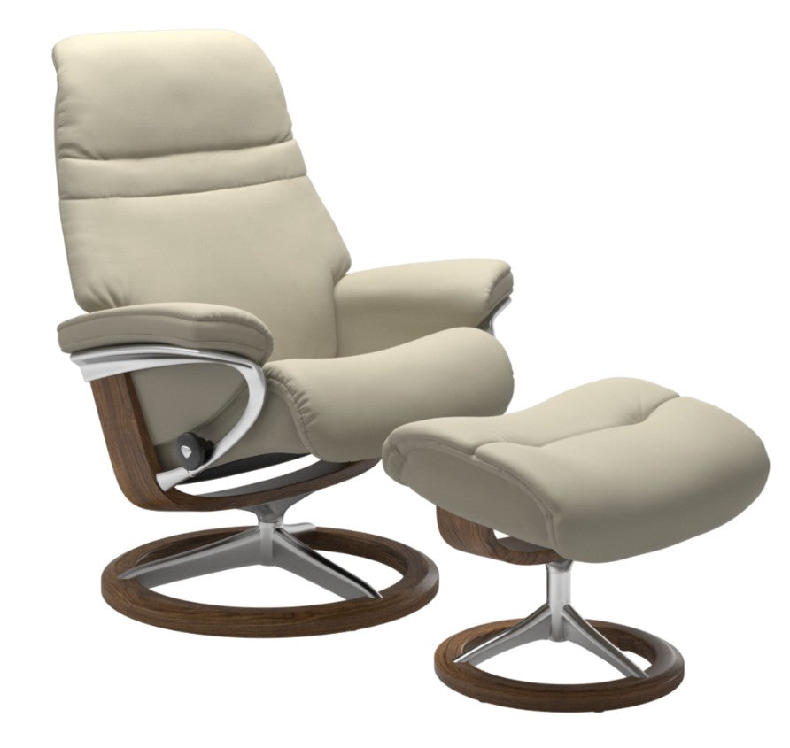 Stressless Sunrise Signature Base Chair and Ottoman