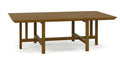 Wooden dining table on a white background