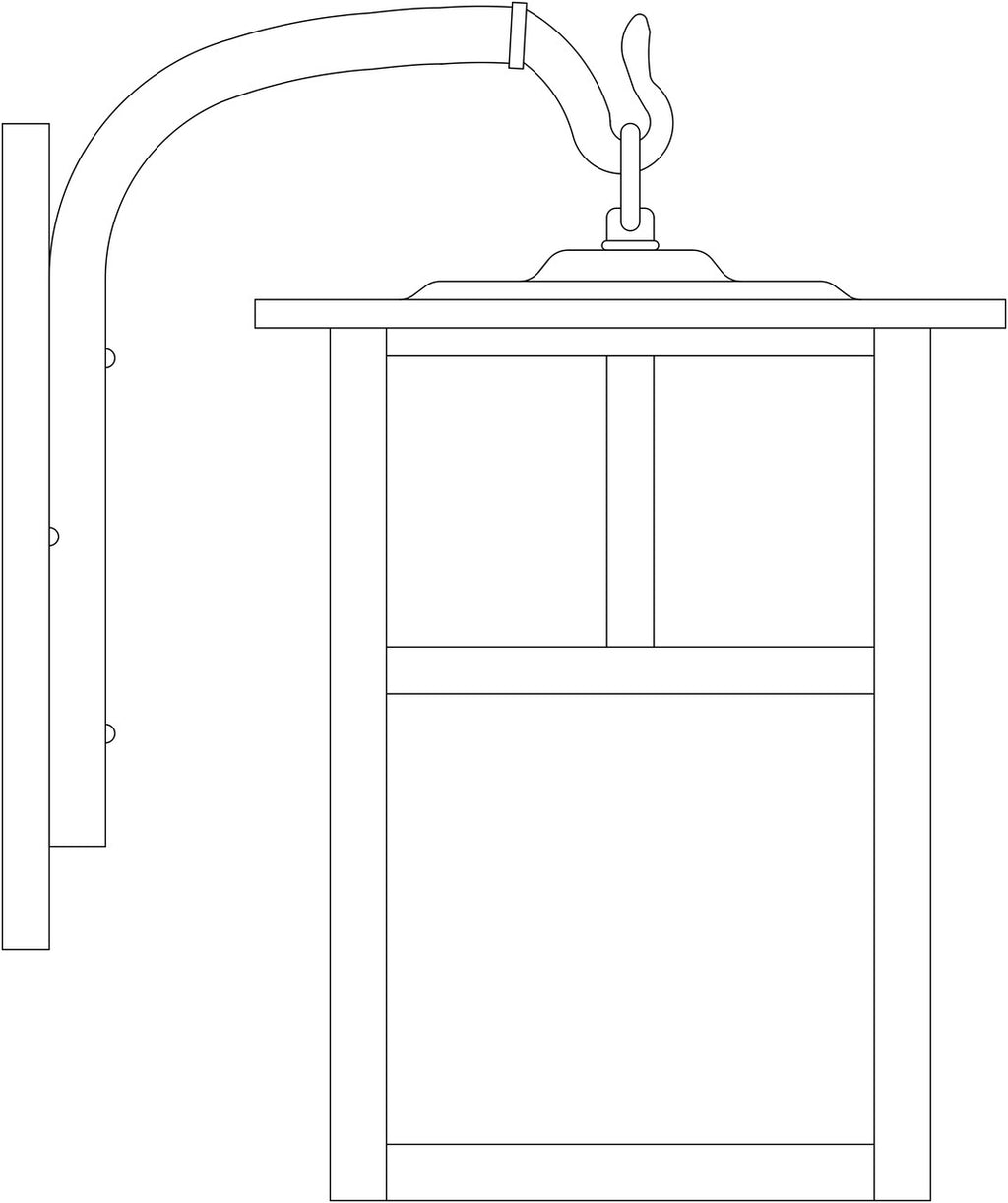 Line drawing of a traditional outdoor lamp post with a flame-like design.