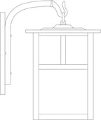 Line drawing of a traditional outdoor lamp post with a flame-like design.
