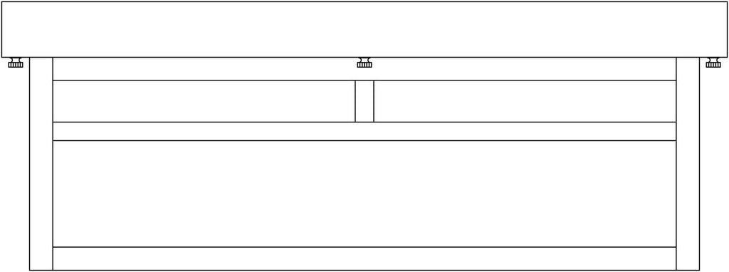 Line drawing of a rectangular light frame with horizontal lines