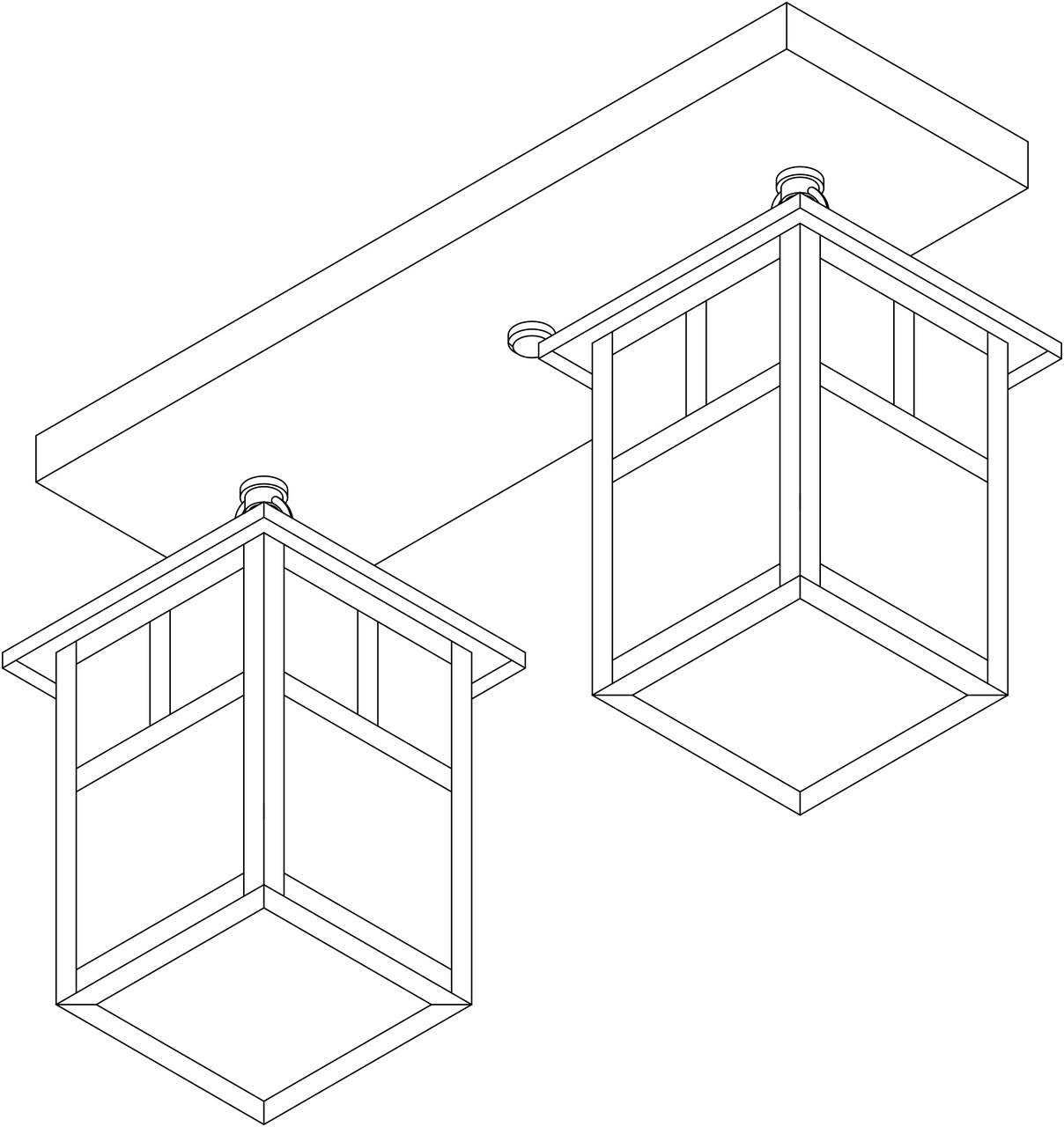 Mission 2 Light Ceiling Mount MCM-5/2T
