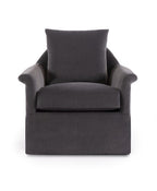 Gray armchair with a matching pillow on a white background