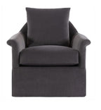 Gray armchair with a matching pillow on a white background