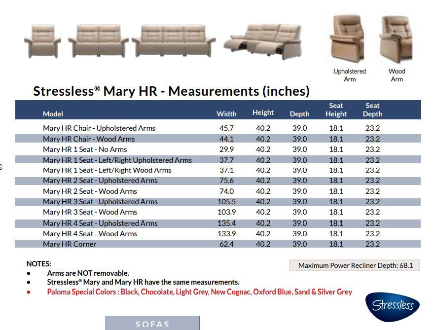 Stressless Mary V2 Upholstered Power Sofa with Adjustable Headrest