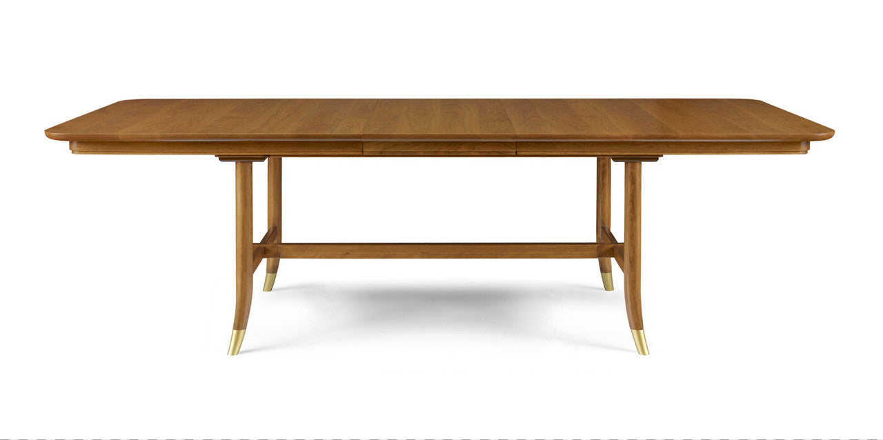 Wooden dining table with a white background