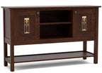 White Oak sideboard with decorative meadowflower panels.