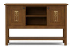 White Oak sideboard with decorative meadowflower panels.