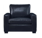 Black leather armchair on a white background