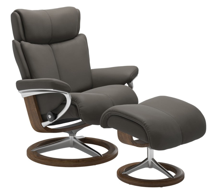 Stressless Magic Signature Base Chair and Ottoman