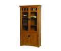 Mission Class D Bookcase with Glass Top Doors and Wood Bottom Doors
