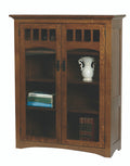 Mission Bookcase Class C with full length glass doors